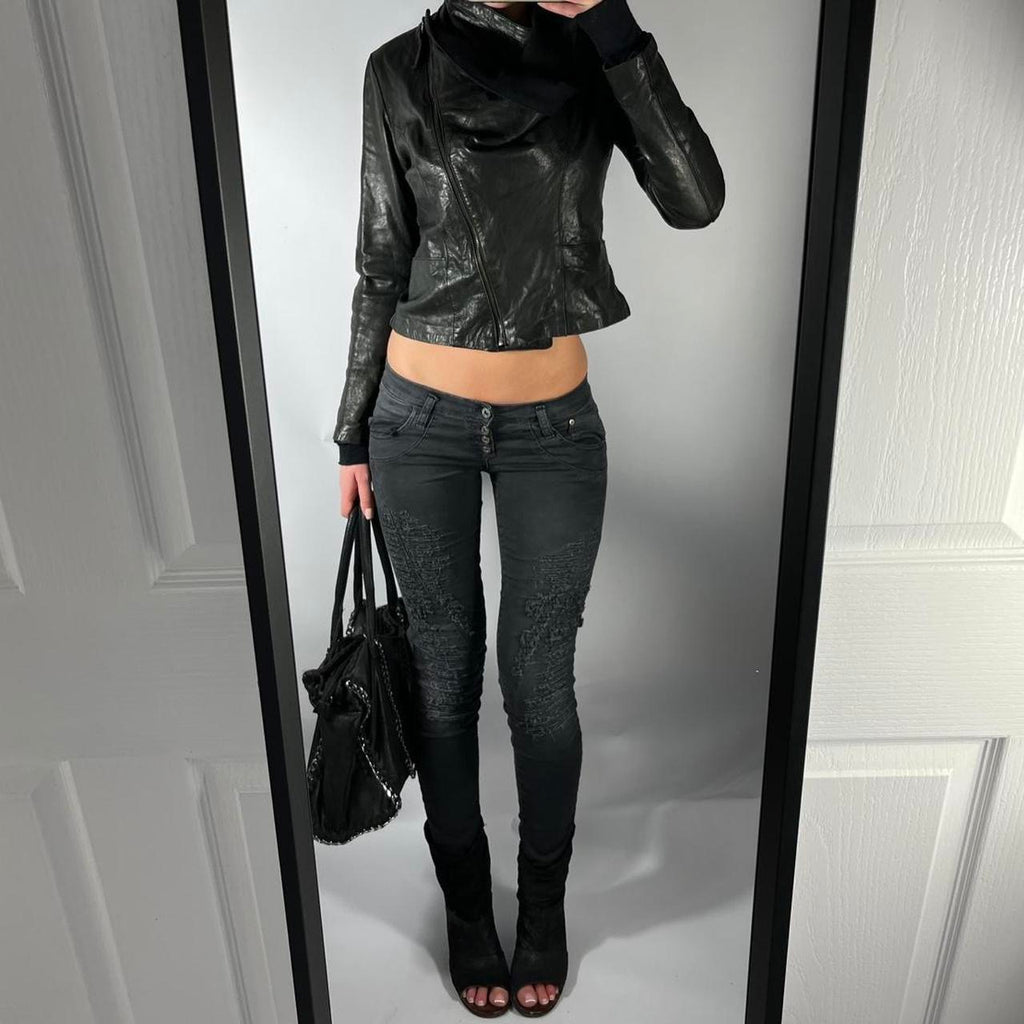 VINTAGE ASYMMETRICAL CROP JACKET