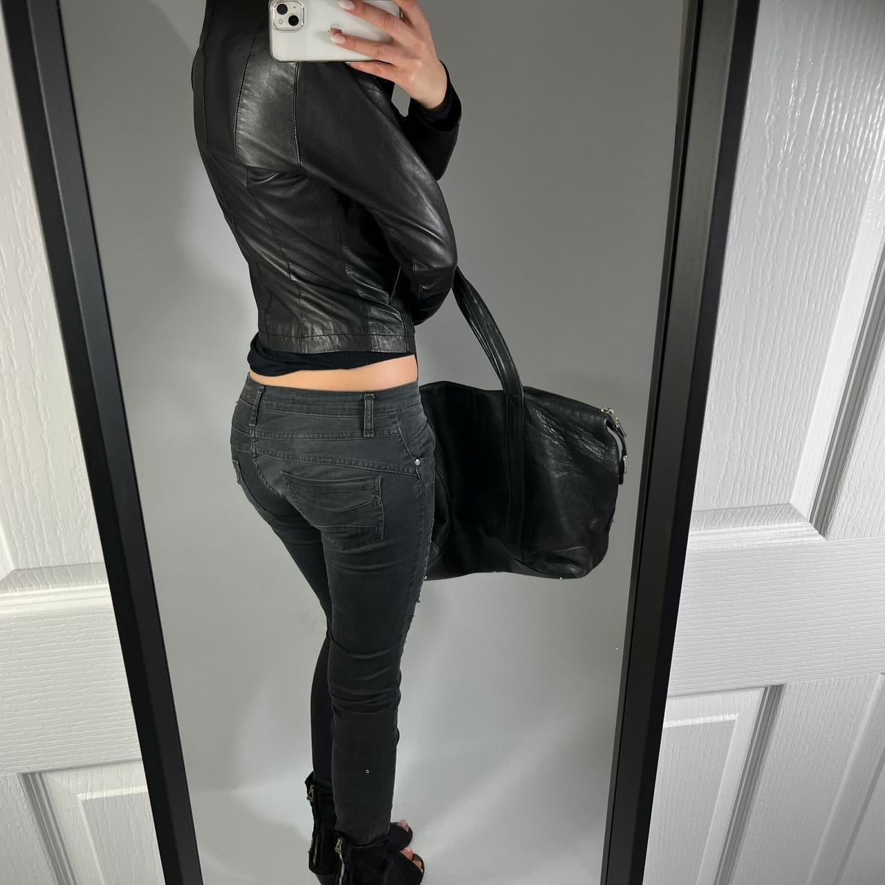 VINTAGE ASYMMETRIC LEATHER JACKET