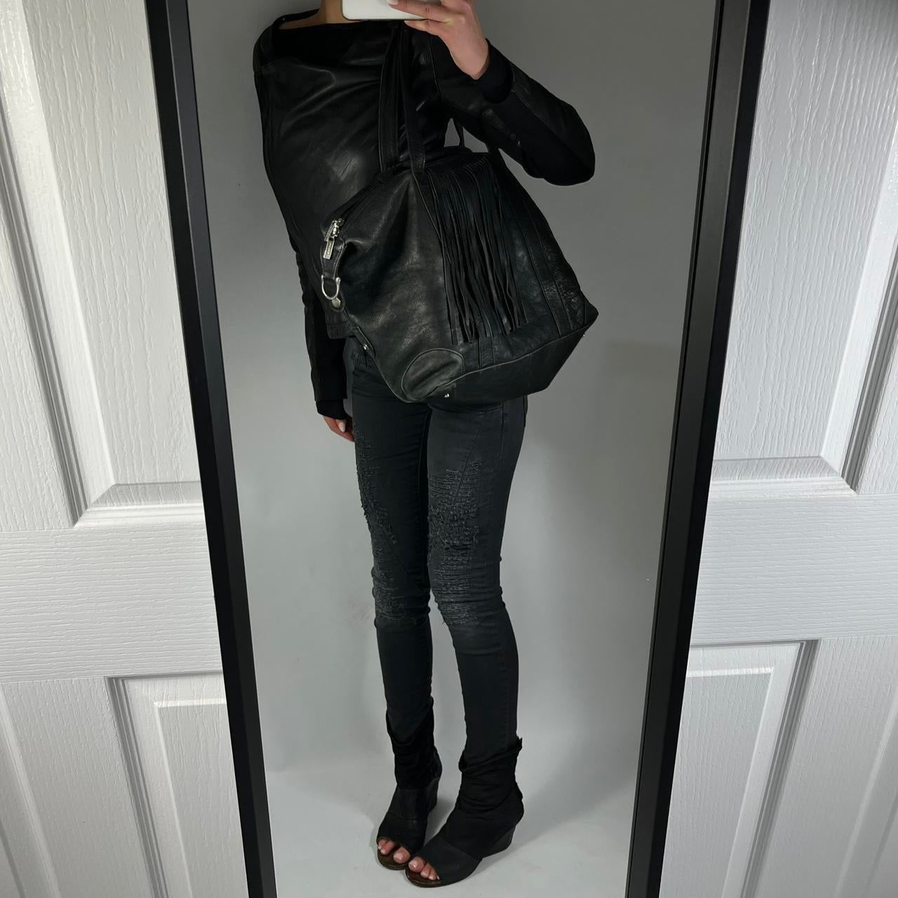 VINTAGE ASYMMETRIC LEATHER JACKET