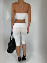 Load image into Gallery viewer, WHITE CAPRI PANTS AND BANDEAU SET
