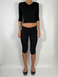 ULTRA LOW RISE CAPRI PANTS IN BLACK