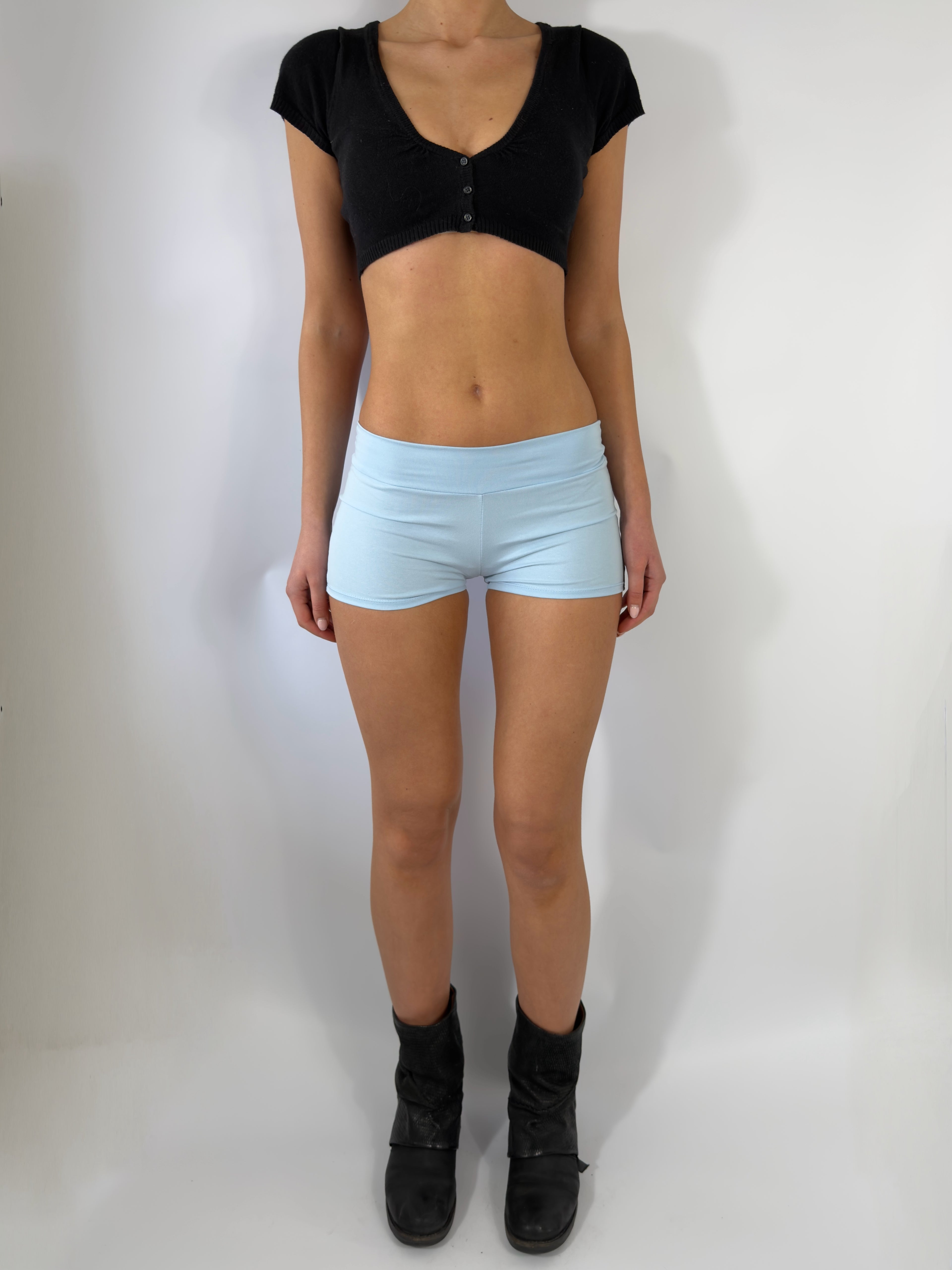 LOW RISE MICRO SHORTS IN BABY BLUE