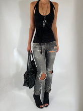 Load image into Gallery viewer, TWO LAYER TIE TOP IN BLACK
