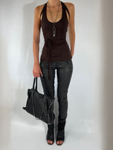 Load image into Gallery viewer, TWO LAYER TIE TOP IN BROWN
