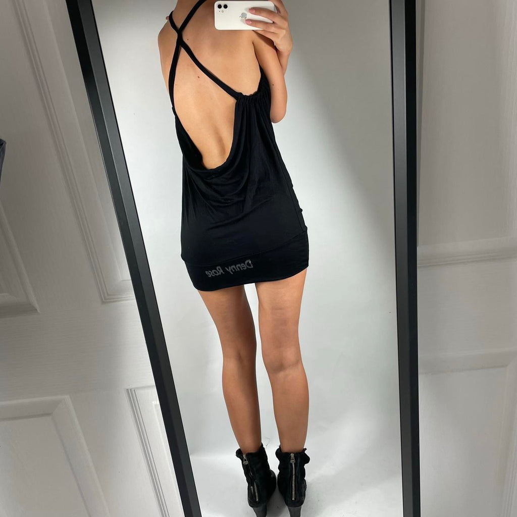 VINTAGE BACKLESS MINI DRESS