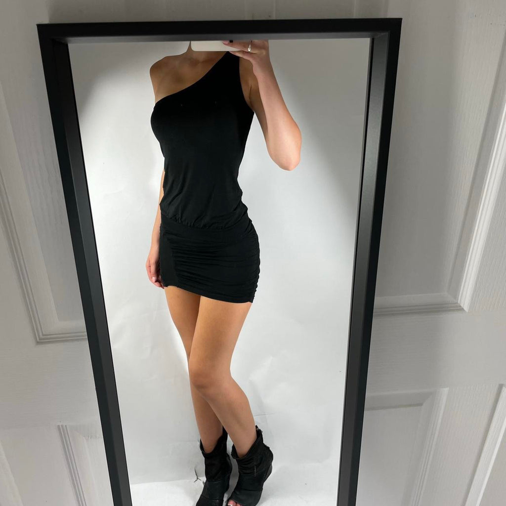 VINTAGE ASYMMETRIC MINI DRESS