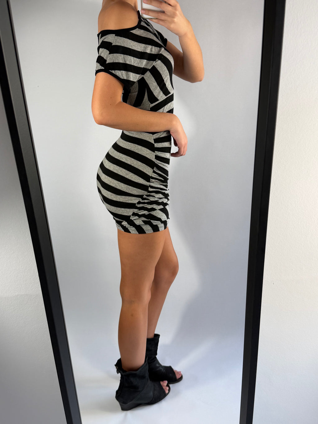 VINTAGE PINSTRIPE MINI DRESS