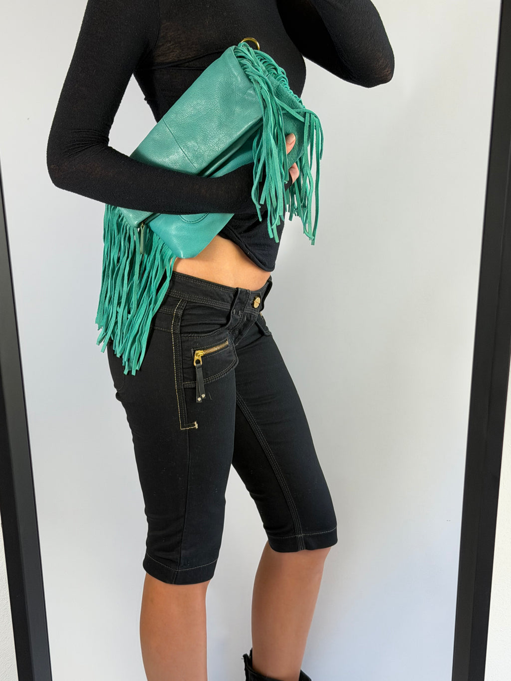 VINTAGE LEATHER FRINGE BAG
