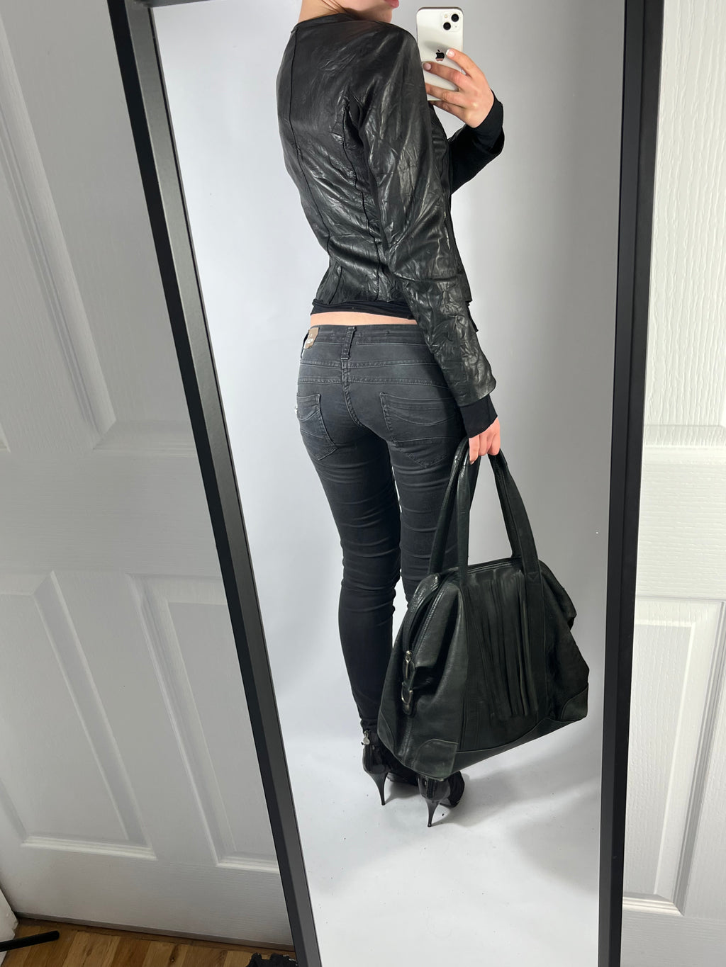 VINTAGE ASYMMETRIC LEATHER JACKET