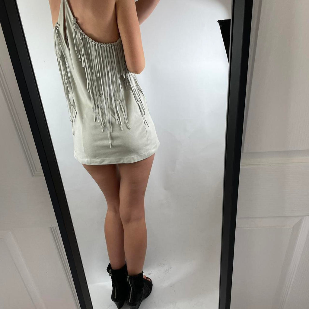 VINTAGE FRINGE MINI DRESS