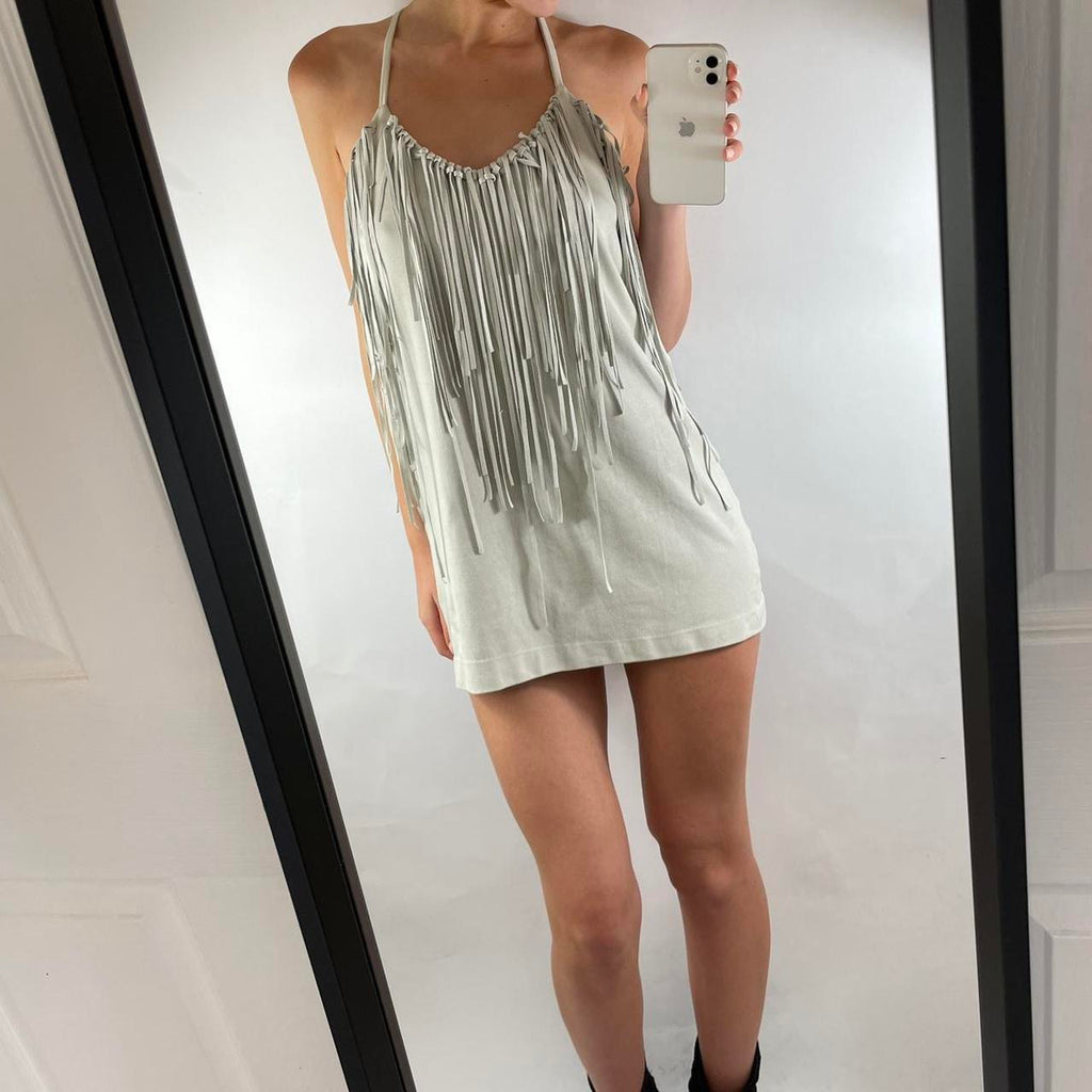 VINTAGE FRINGE MINI DRESS