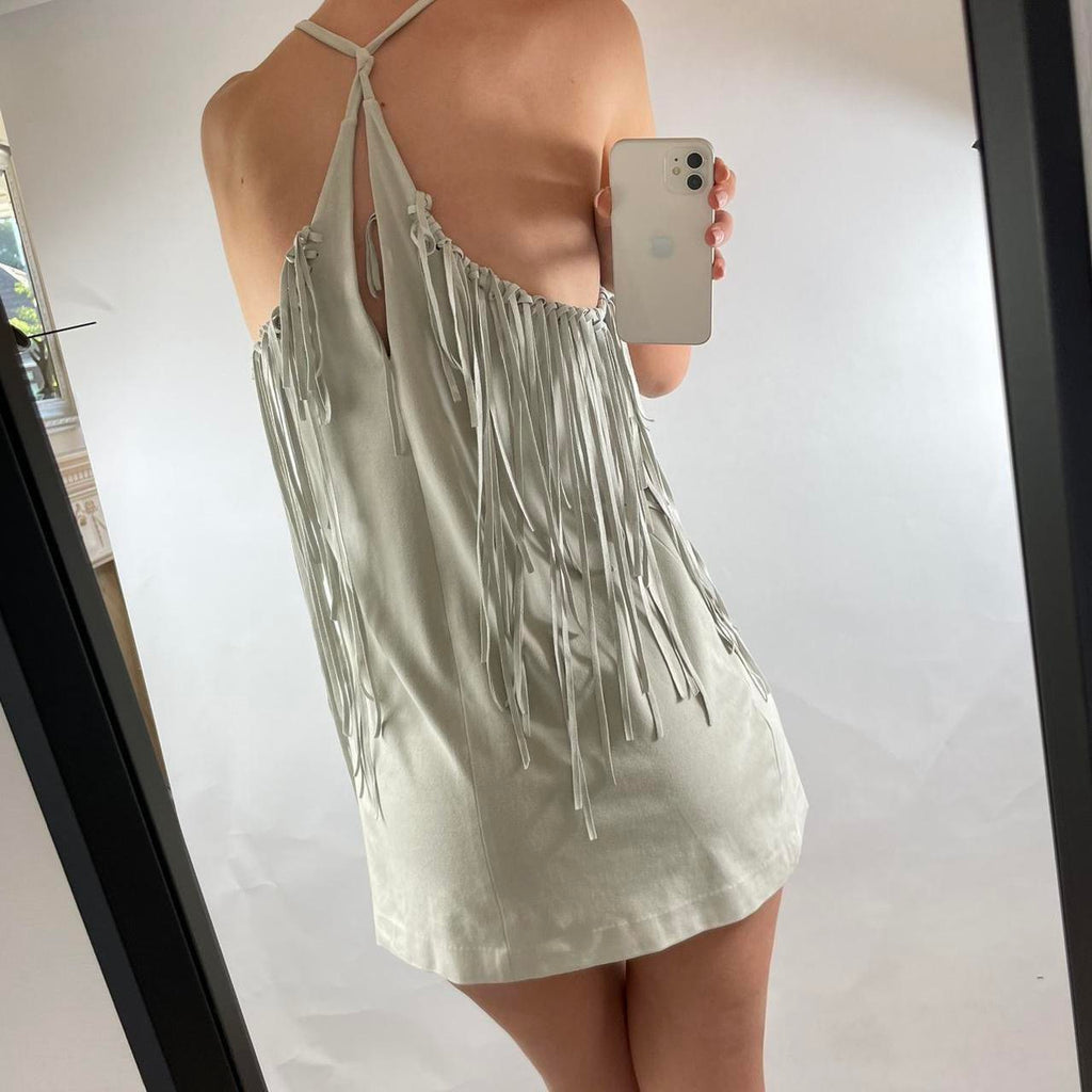 VINTAGE FRINGE MINI DRESS