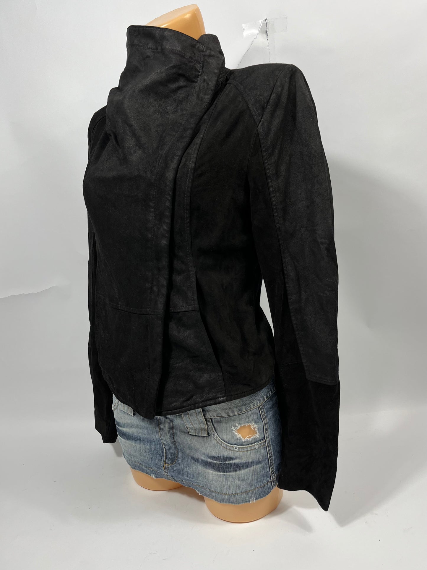 VINTAGE ASYMMETRIC LEATHER JACKET
