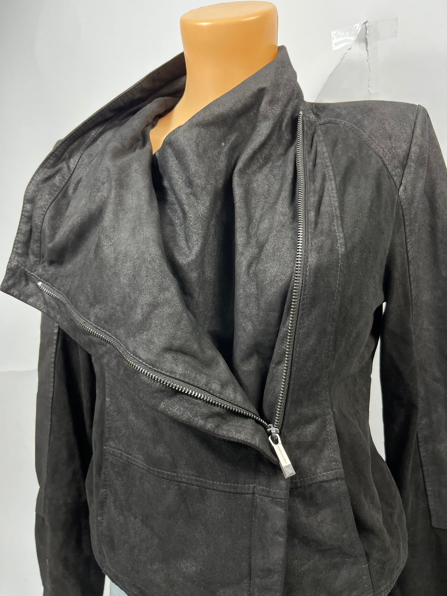 VINTAGE ASYMMETRIC LEATHER JACKET