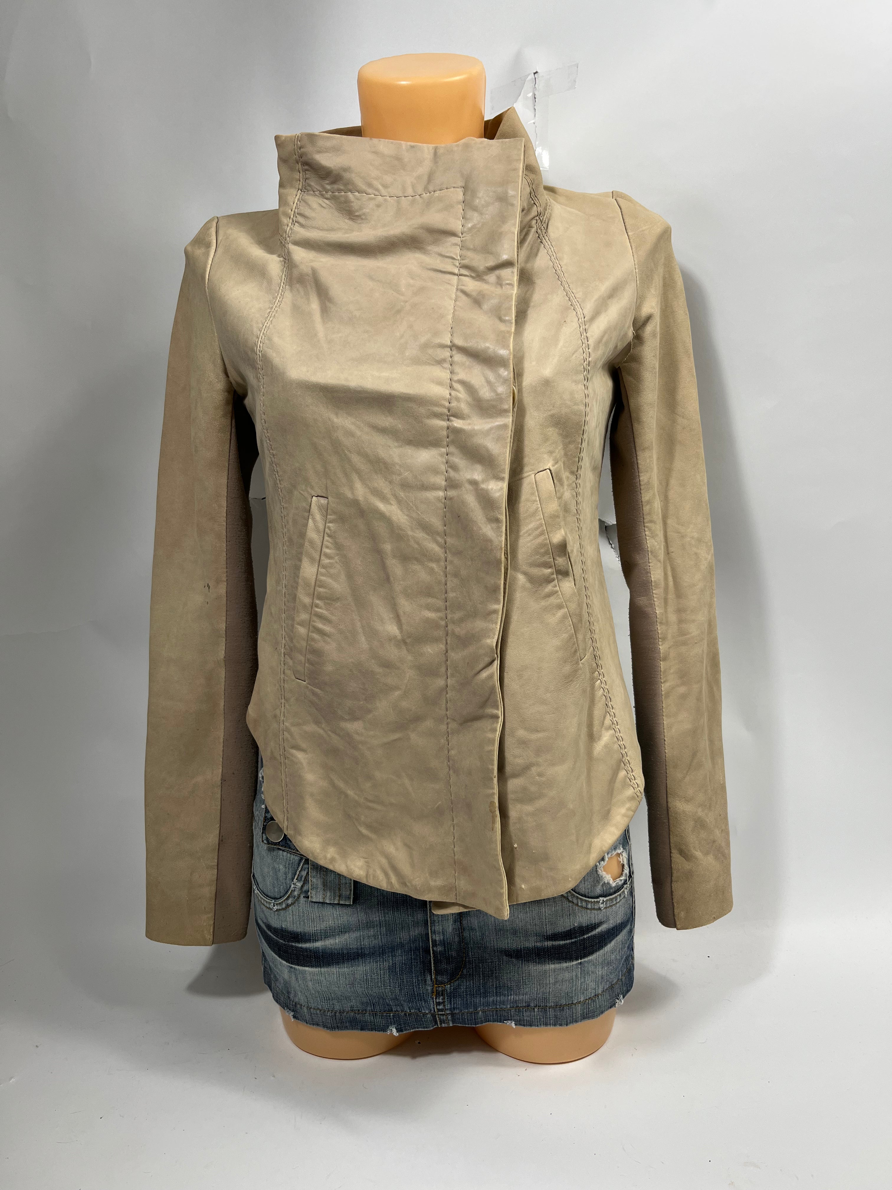 VINTAGE ASYMMETRIC LEATHER JACKET