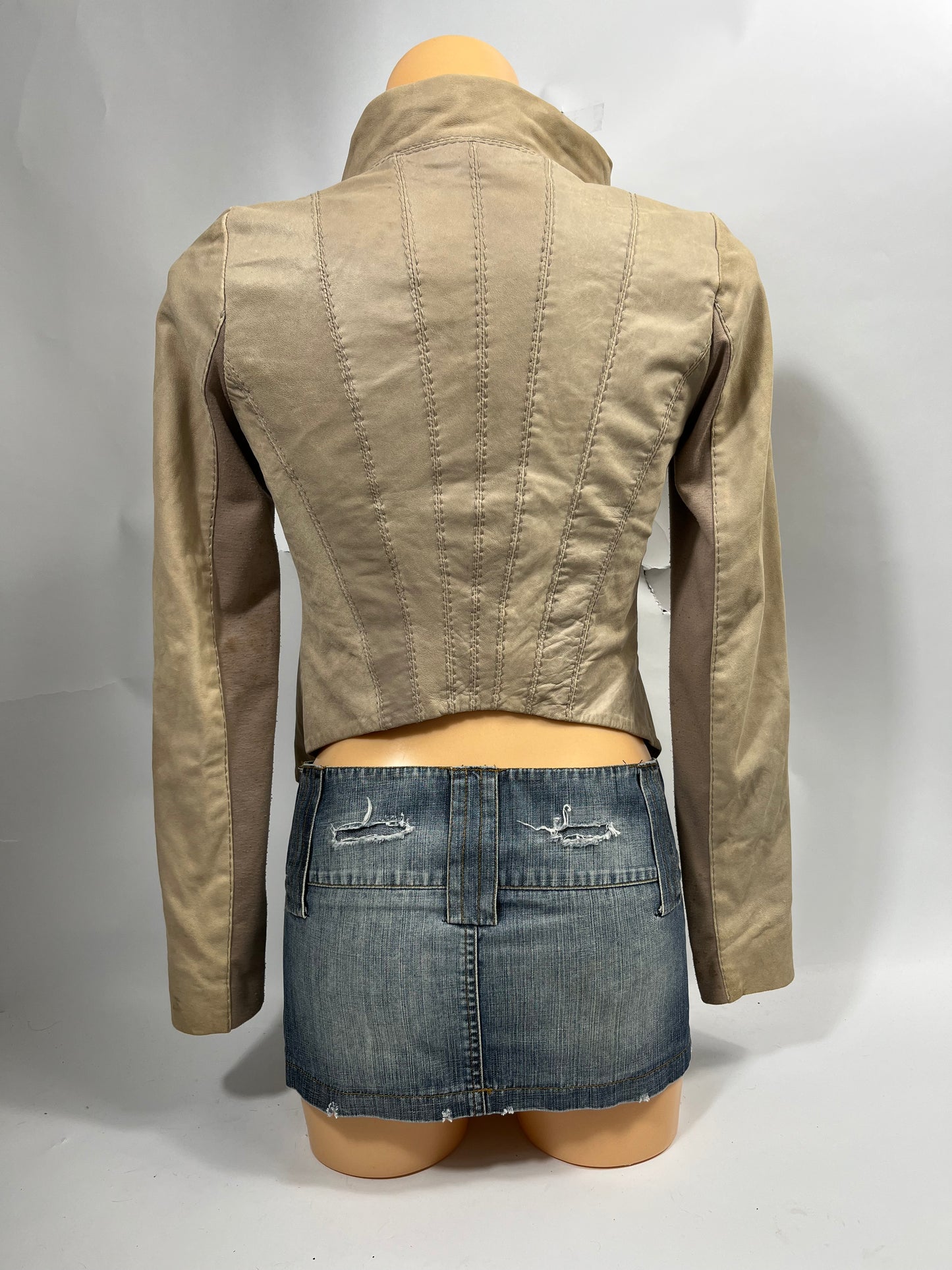 VINTAGE ASYMMETRIC LEATHER JACKET