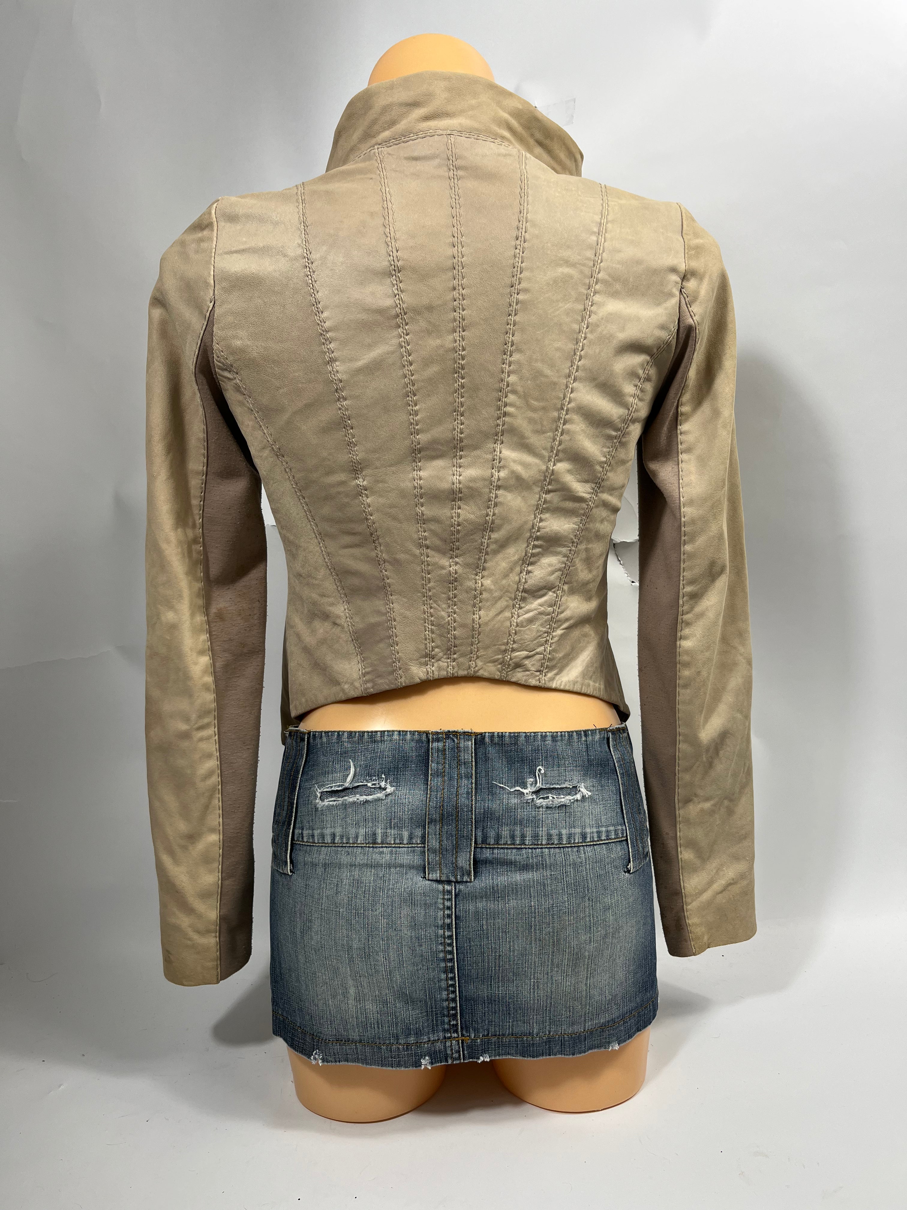 VINTAGE ASYMMETRIC LEATHER JACKET