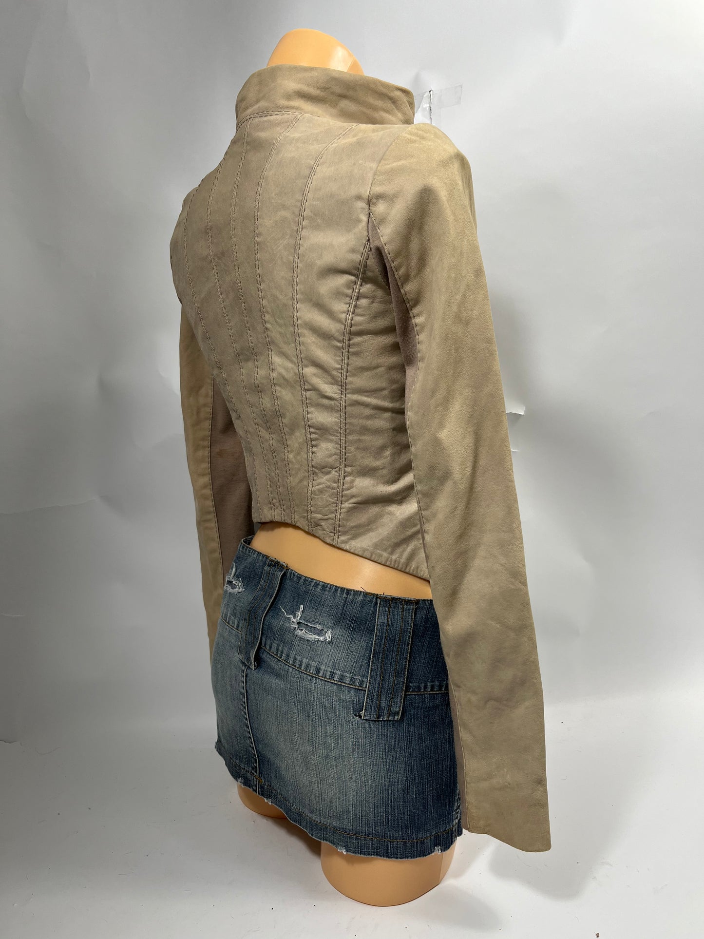 VINTAGE ASYMMETRIC LEATHER JACKET