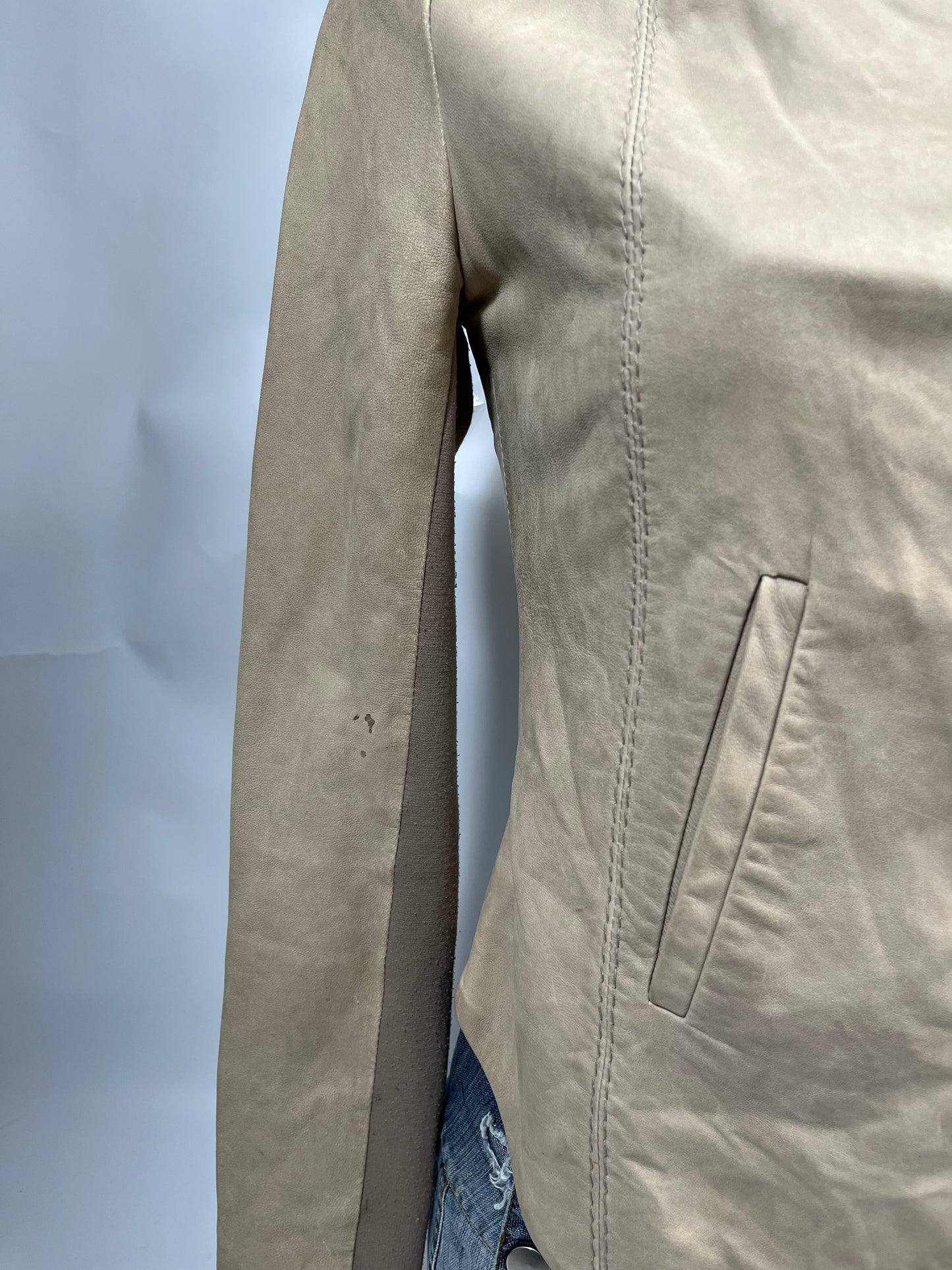 VINTAGE ASYMMETRIC LEATHER JACKET