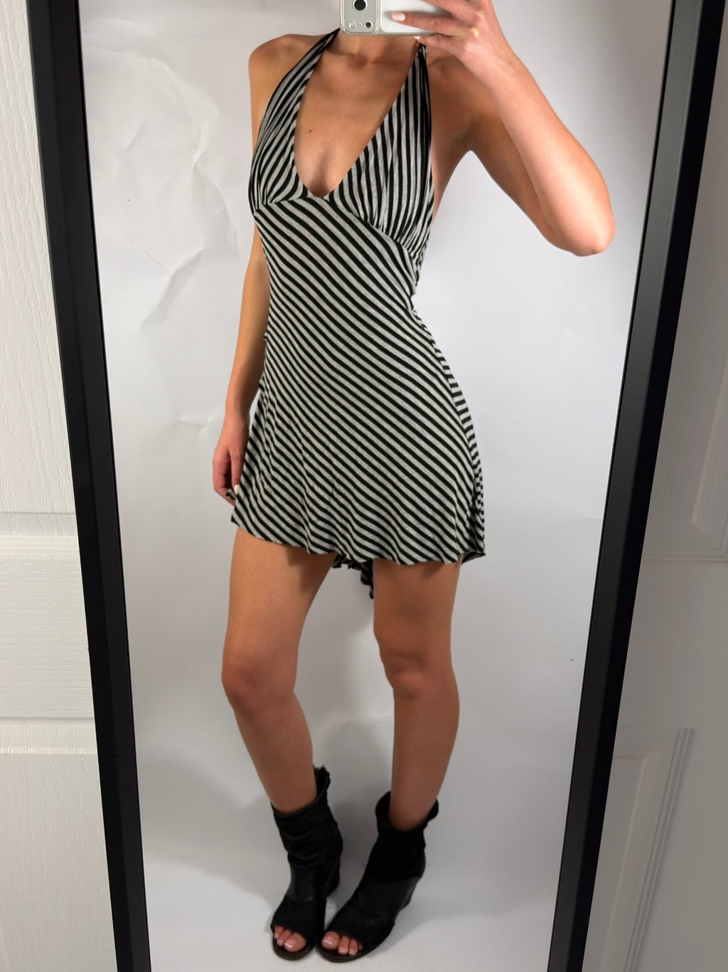 VINTAGE PINSTRIPE MINI DRESS
