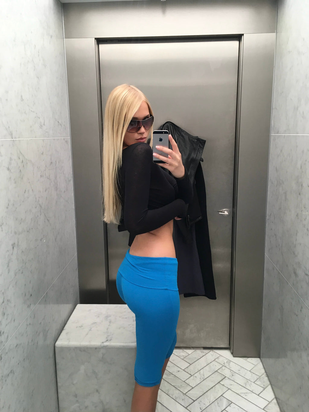 FOLDOVER CAPRI PANTS IN BLUE