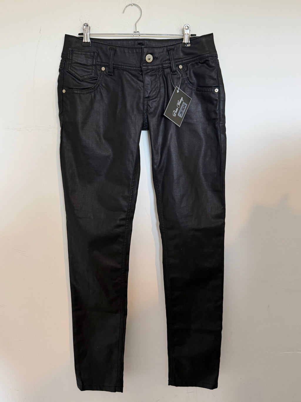 VINTAGE WAXED LOW RISE JEANS SIZE 27