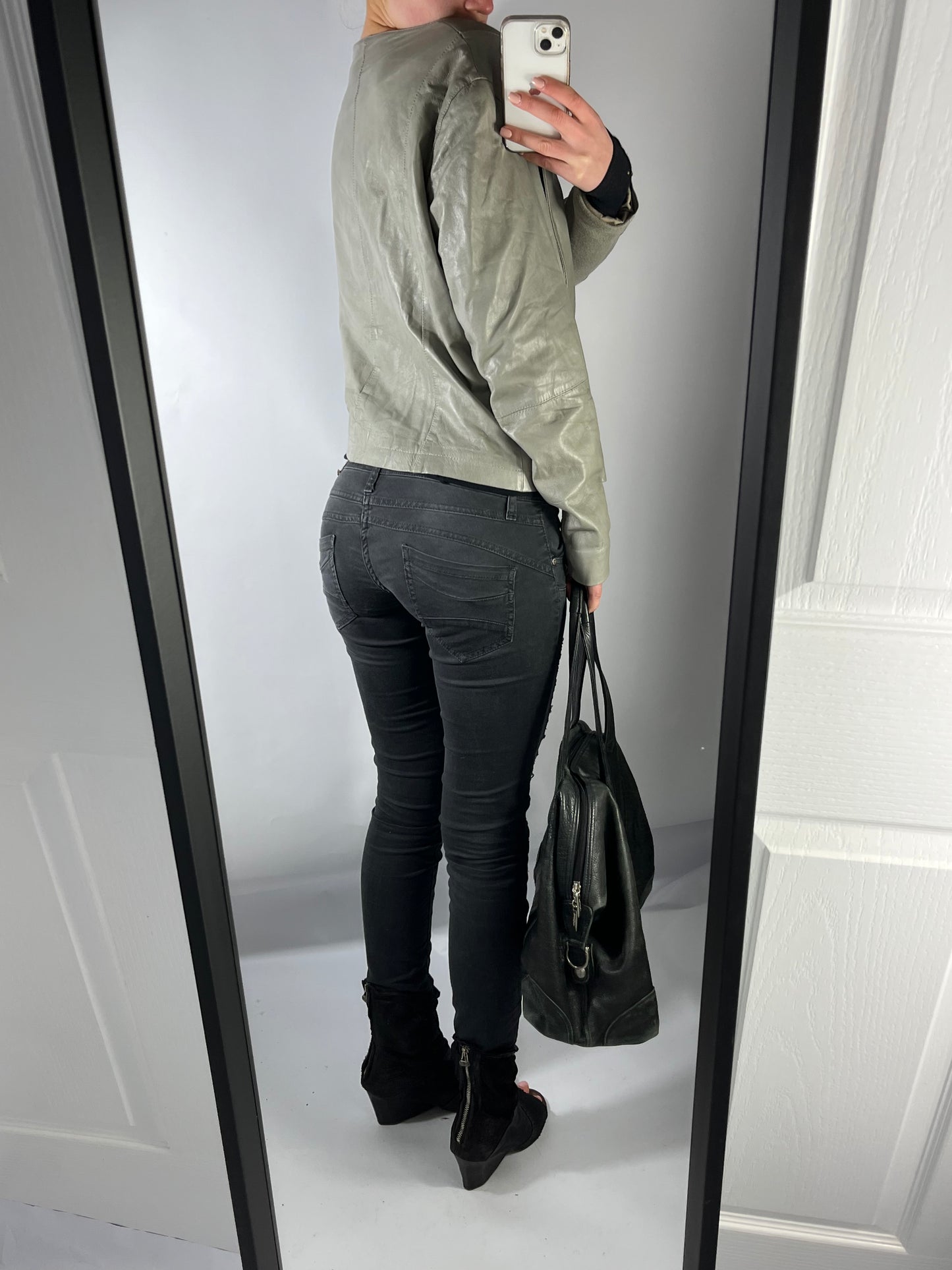 VINTAGE ASYMMETRIC LEATHER JACKET