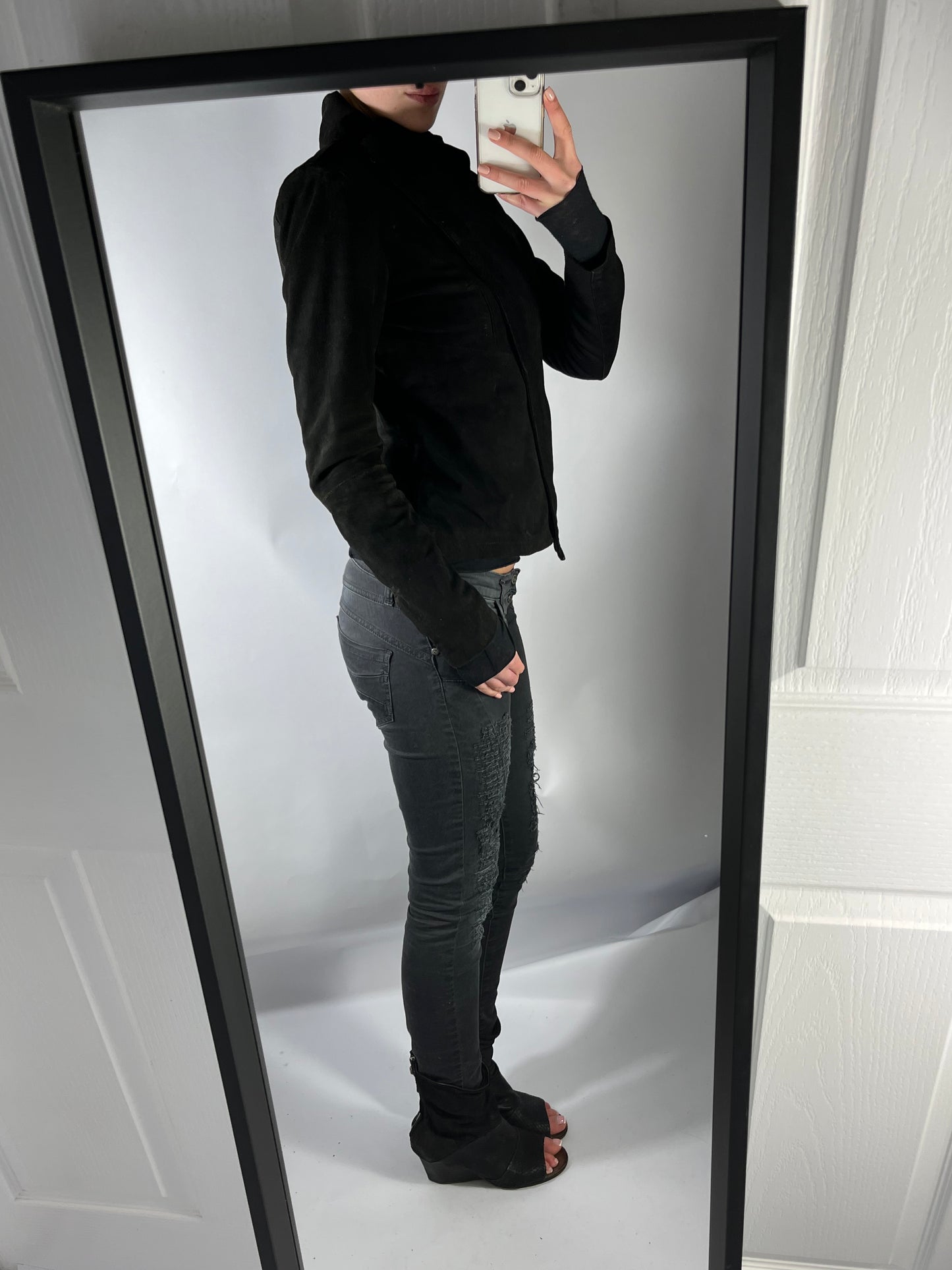 VINTAGE ASYMMETRIC LEATHER JACKET