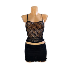 Load image into Gallery viewer, BLACK LACE LOW RISE MINI SKIRT
