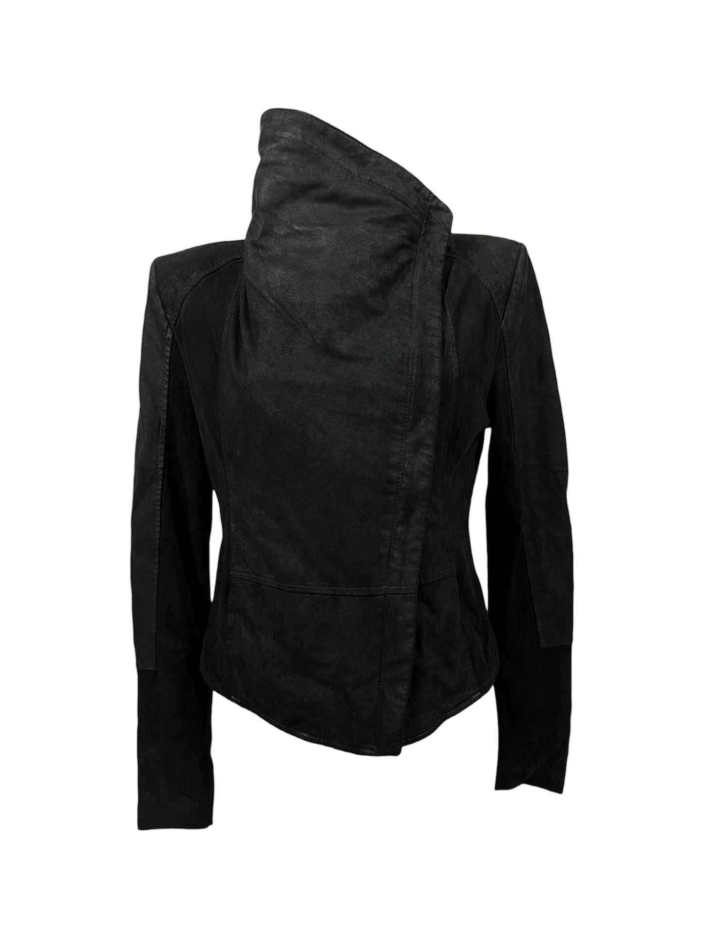 VINTAGE ASYMMETRIC LEATHER JACKET