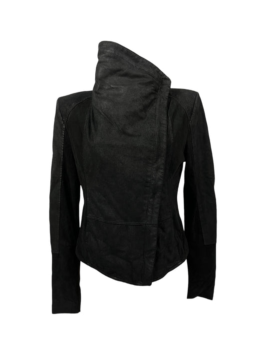 VINTAGE ASYMMETRIC LEATHER JACKET