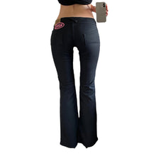 Load image into Gallery viewer, VON DUTCH BLACK LOW RISE FLARES
