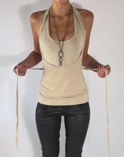 Load and play video in Gallery viewer, TWO LAYER TIE TOP IN TAN
