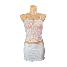 Load image into Gallery viewer, WHITE LACE LOW RISE MINI SKIRT
